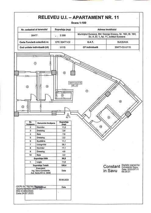 Apartament nou 108,5 m2 (etaj 1 ) la Nordic, Suceava