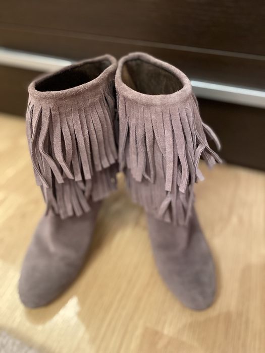 Ghete-cizme zara piele intoarsa