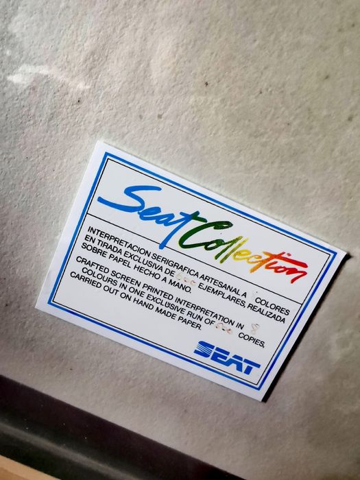 Картина литография ръчна хартия Сеат SEAT лимитирана колекцинерска