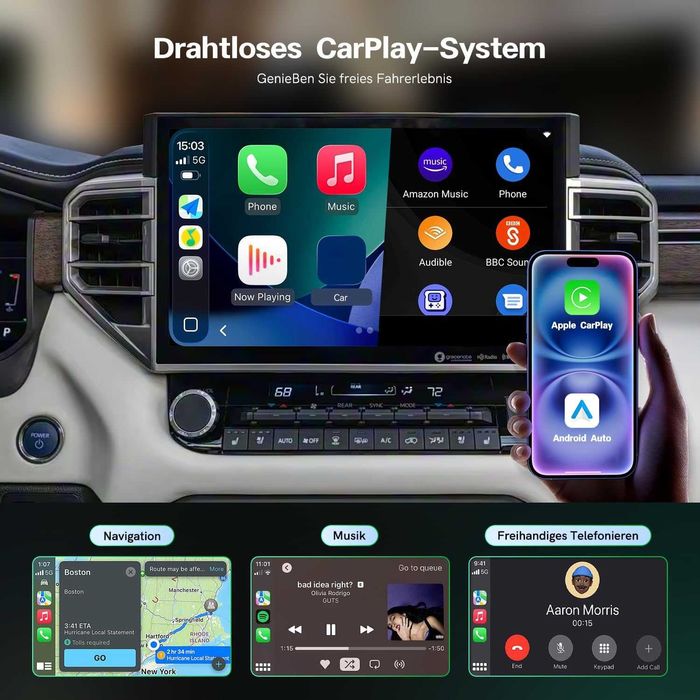 Камера за дете в кола + заден ход + CarPlay/ Android Auto подарък