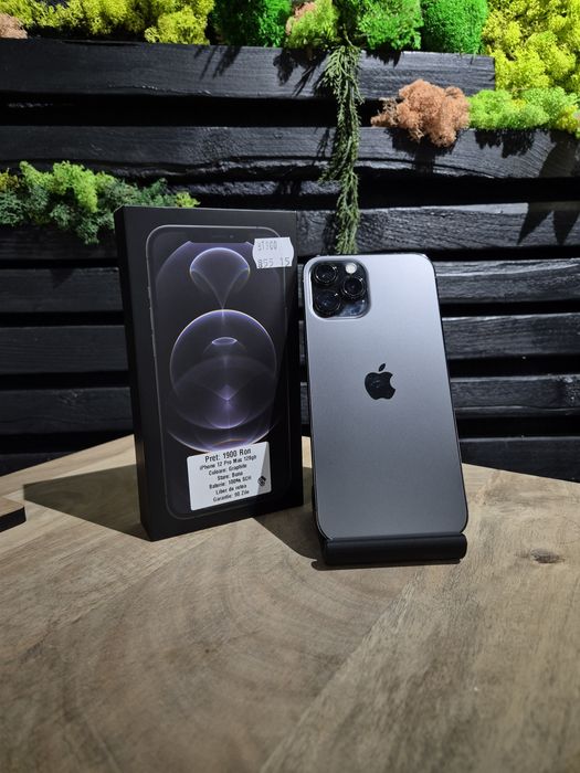 iPhone 12 Pro Max 128gb Graphite Neverlocked Bat 100%/Fact+Garantie