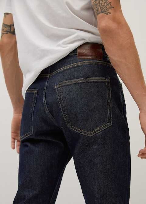 Jeans Blugi Mango Tom tapered fit din Bumbac Lyocell Confort Jeansi