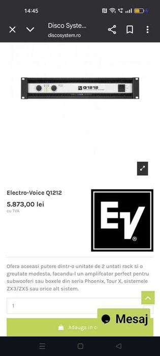 Electrovoice Q44 si Q1212 Peavey Pv 2600