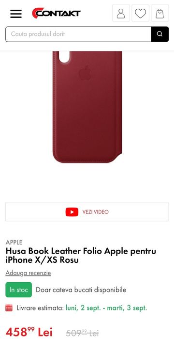 Husa piele flip smart activa originala Apple Leather Folio iPhone X Xs