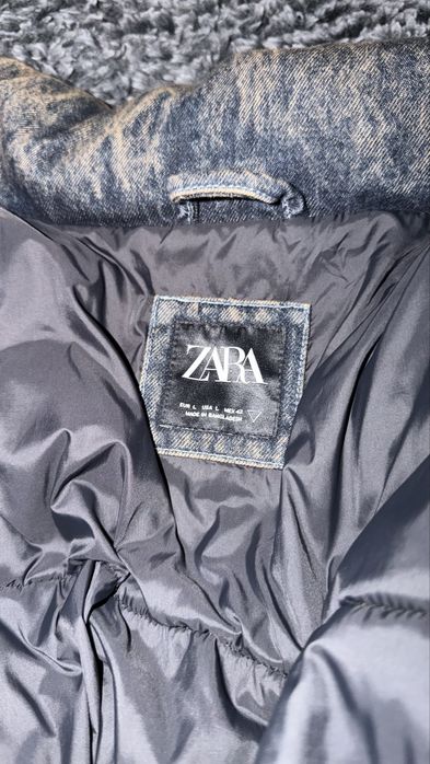 Zara puffer denim jacket