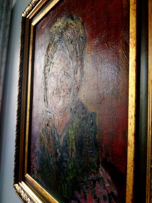 Tablou vechi / Portret ulei pe carton