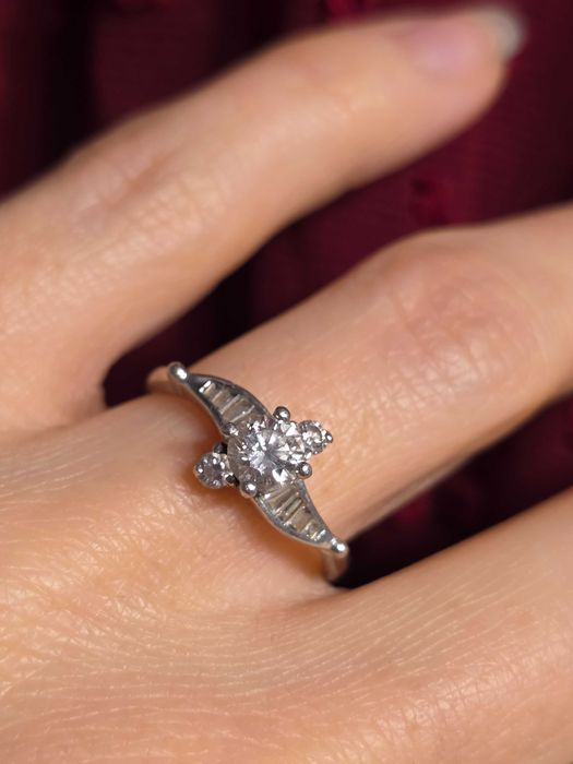 Inel Platina cu diamante naturale