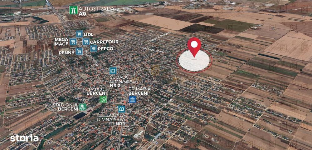 Teren intravilan, 500 mp, Str. Trandafirilor - Comuna Berceni