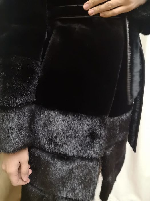 Шуба цигейка+норка