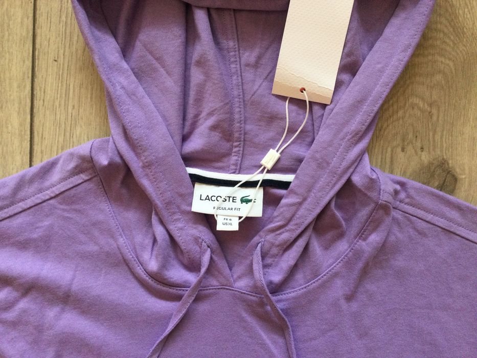 НОВ оригинален виолетов лилав тънък памучен суичър LACOSTE размер XL 6