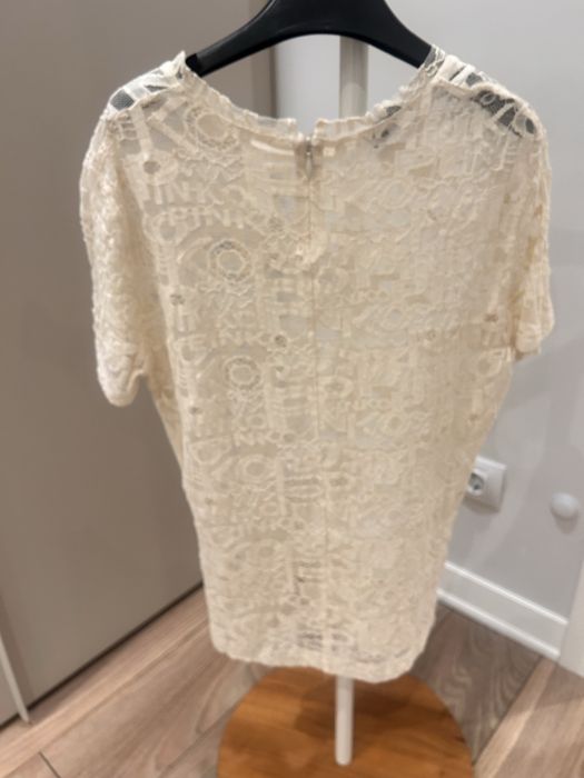 Pinko оригинална дантелена блуза в нежен ivory нюанс