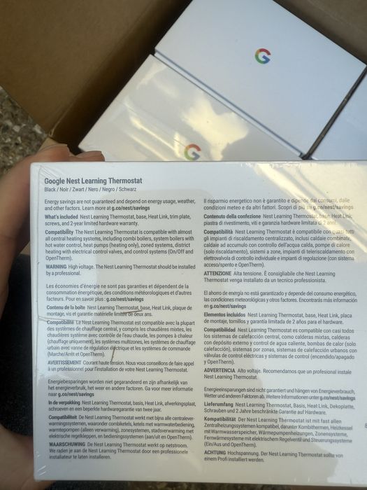 Smart термостат Nest Google, Wi-Fi, Черен