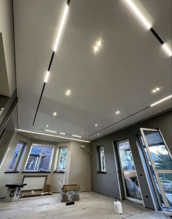 Установка за один день! натяжной потолок натяжные потолки парящий трек