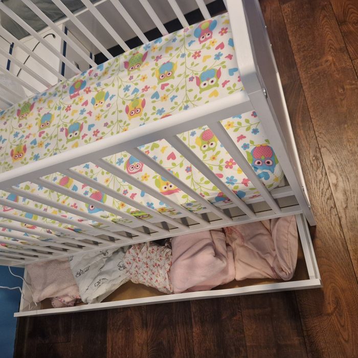 Pat bebe cu Sertar + Saltea + Husa saltea - Patut pt bebelus 60x120 cm