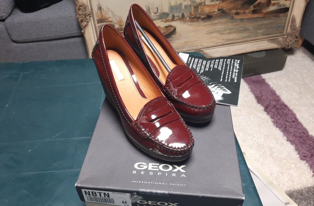 Geox дамски обувки мокасини на платформа високи официални
