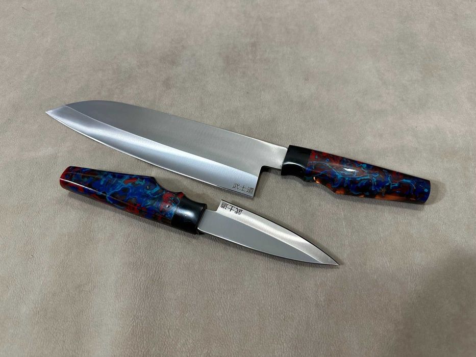 Set 2 Cuțite Profesionale Japoneze Chef Deba si Petty Oțel D2 Noi