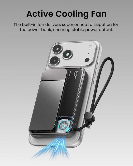 Външна батерия SHARGE ICEMAG 3 Magsafe, 10000mAh, Qi2.2 25W, сребриста