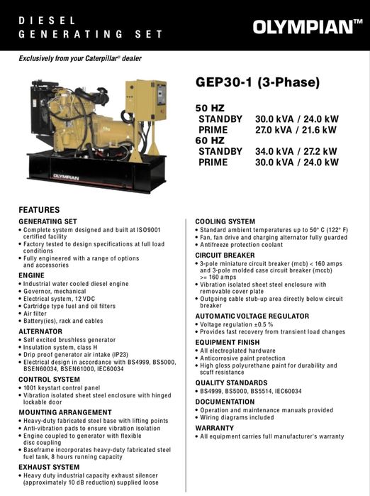 Caterpillar GEP30-1  / Generator de curent 30kwa / 2018 / 8477h functionare