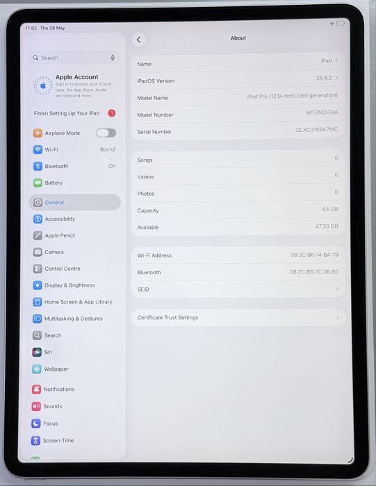 iPad Pro 12,9 3rd Gen Grey