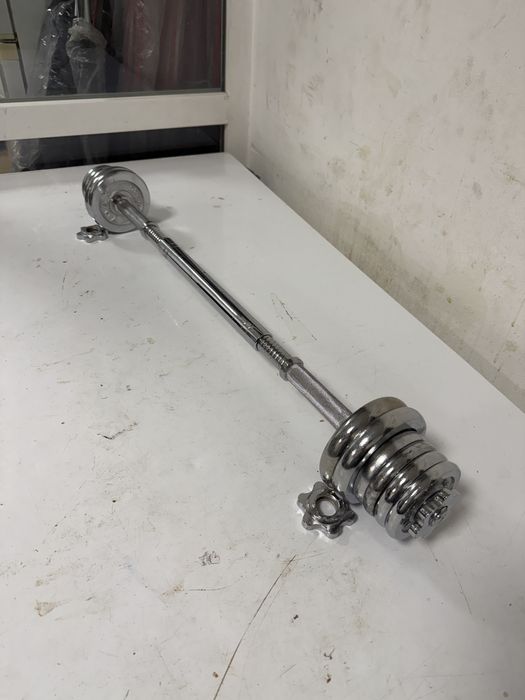 Gantere cu bara de legatura otel crom, pret 350 lei