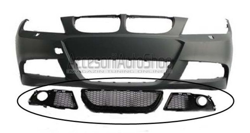 Set grile din bara fata M tech BMW Seria 3 E90 E91 Facelift