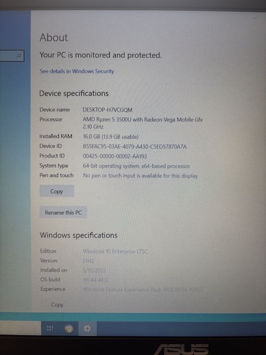 Лаптоп ASUS 15.6" Ryzen 5 16GB RAM  512GB SSD