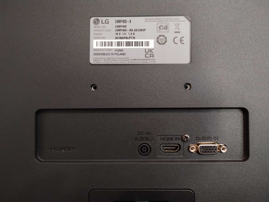 Монитор LG 24MP400P-B - 23.8 ", 1920x1080, 75.00 Hz, 5.00 ms, HDMI