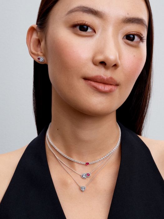 PANDORA Halo Hearts комплект (Кольцо, Цепочка, Серьги)