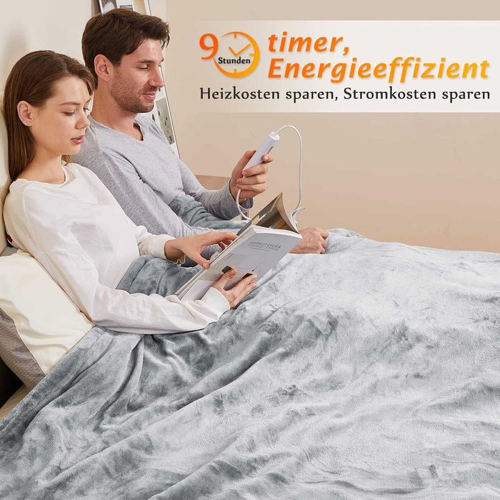 Отопляемо Електрическо одеяло 200 x 180 см, Фланел Шерпа, 10 темп нива