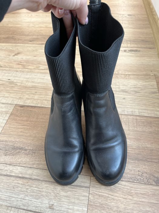 Дамски боти кожа и текстил