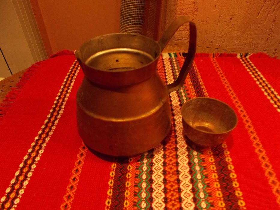 Медна каничка за вино/кафе  с чаша