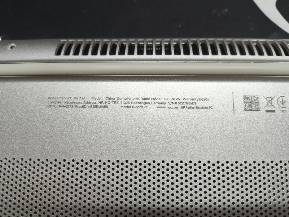 Ноутбук HP Pavilion 15-bc203nt, i7 7700hq, gtx1050, DDR4 8g, ssd 256