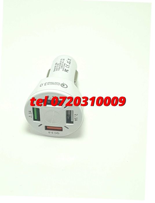 Incarcator Masina Auto 4 Porturi Bricheta Usb Qc Incarcare Rapida