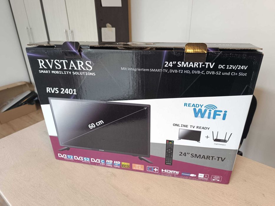 TV Smart,portabil, Full HD, 60 cm, 12-220V, NOU