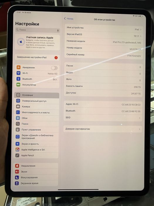 iPad pro M4 256 Wi-Fi