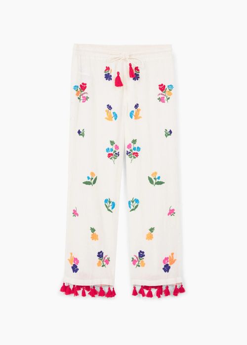 Pantaloni cu broderii Mango