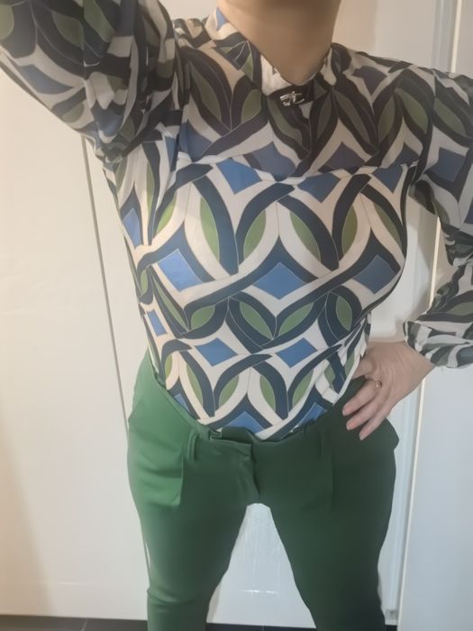 Блуза и панталон сет зелено