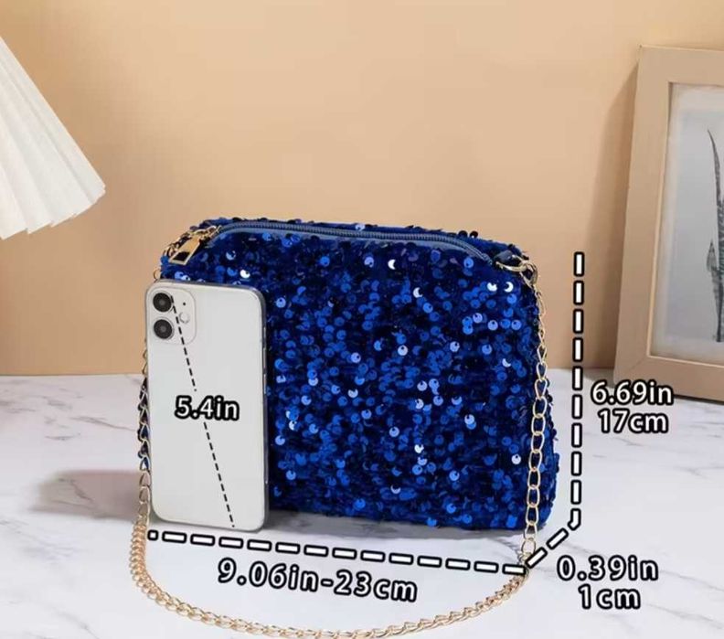 Нова лъскава чанта с пайети