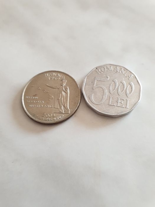 Monede vechi sfert dolar, 5000lei