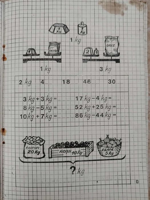 Vând caiet Aritmetica clasa 1 din 1973