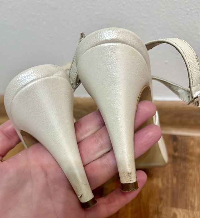 Pantofi mireasa alb perla CHRISTIAN ALBU - facuti la comanda