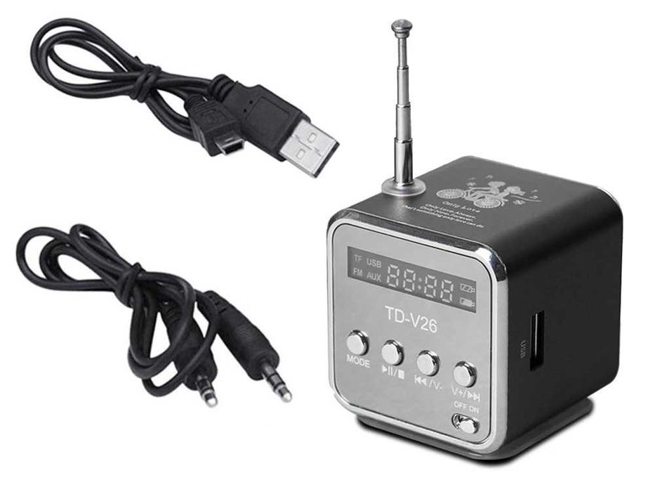 Mini Boxa Portabila cu Radio FM MP3 Player LED LCD 45dB USB MicroSD