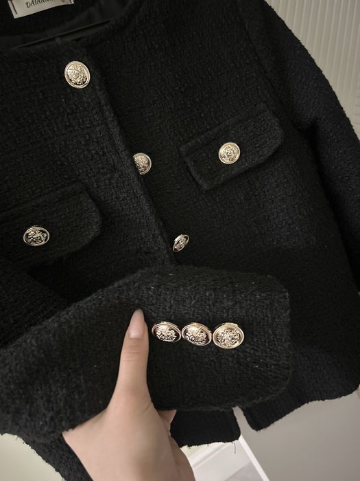 Черный твидовый пиджак