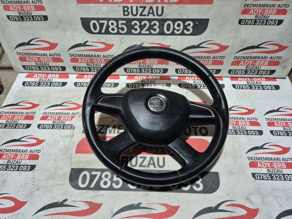 volan cu airbag din piele skoda rapid 2014