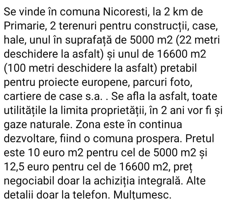 Oportunitate teren pentru case