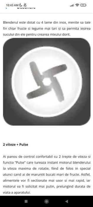 Blender mixer Heinner bol sticla OptiMix600