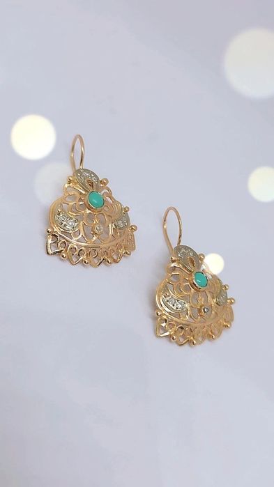 Ссср  заводские серьги с берюзой 585пробы 10грам