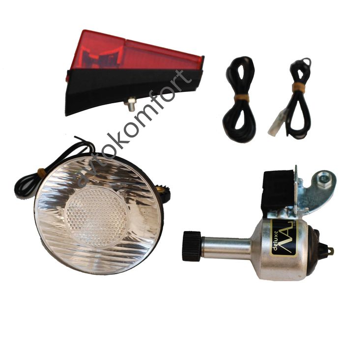 Комплект Фар С Динамо И Заден Габарит За Велосипед Колело С Код ФМ 129