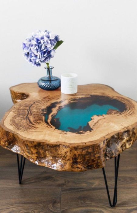 Столы с эпоксидной смолой, карагач