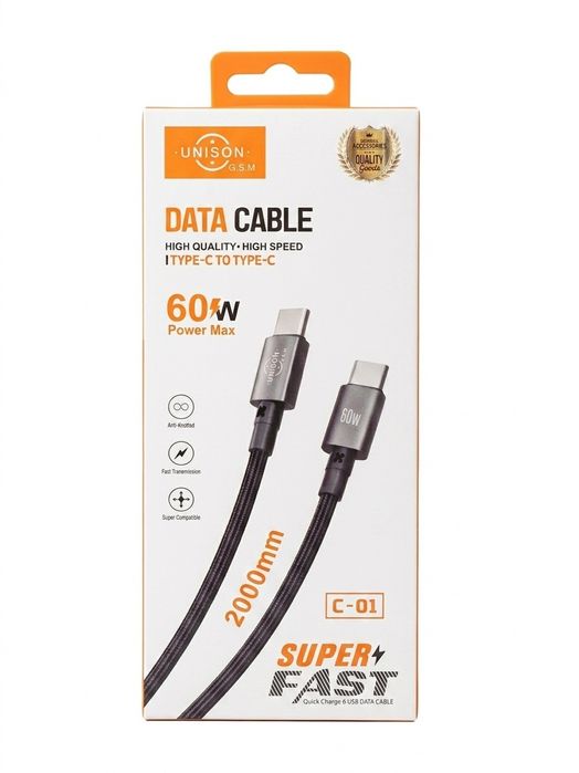 60 WATT , 2 METER data/charging compatibl cu telefon si laptopuri